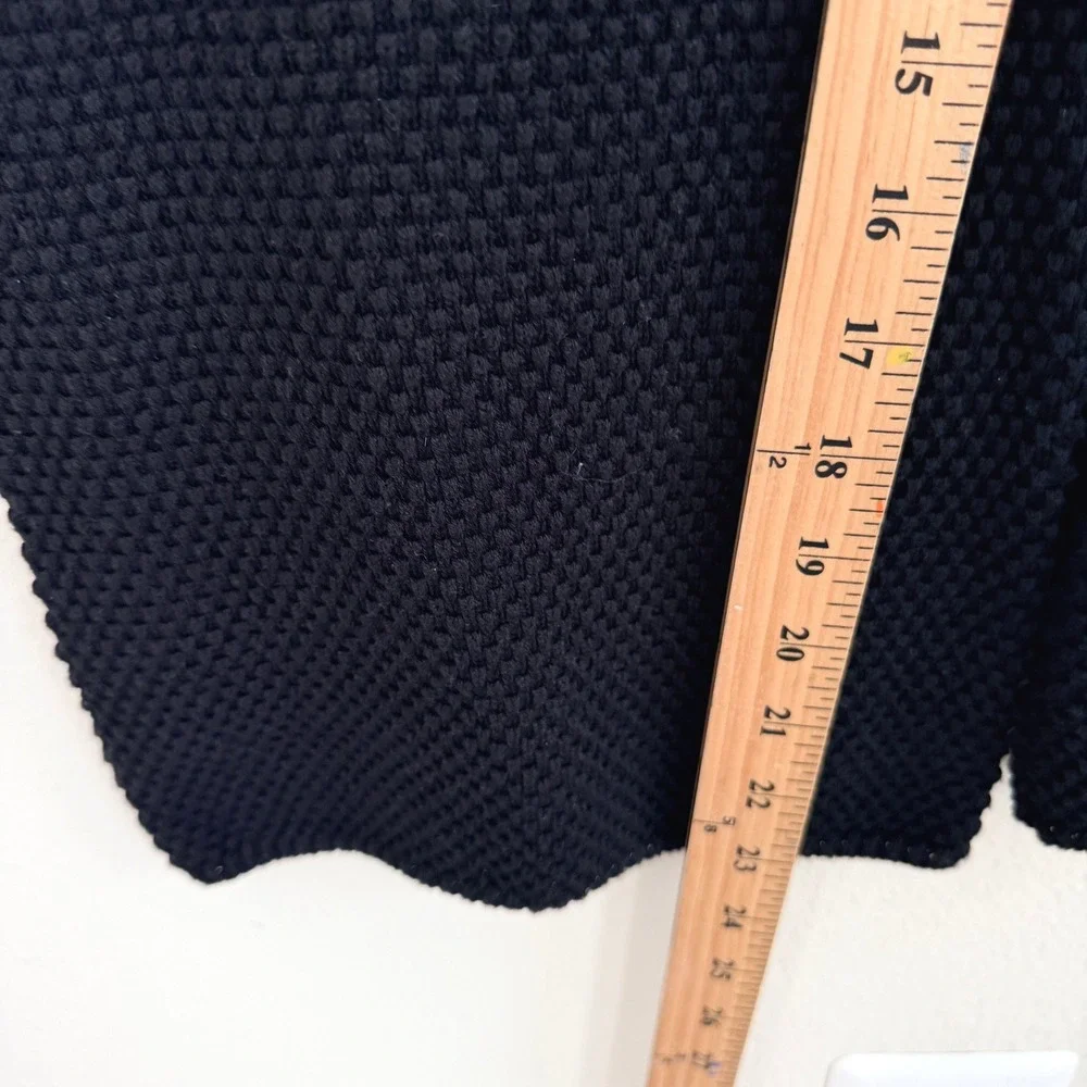 Free People Beach Hailee Waffle Stitch Black Wide Leg Pants Women XS Chunky Knit